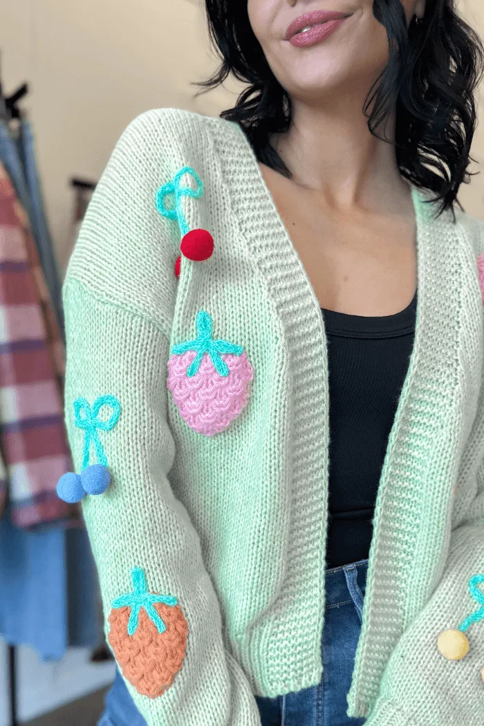 3D Fruit Knit Cardi