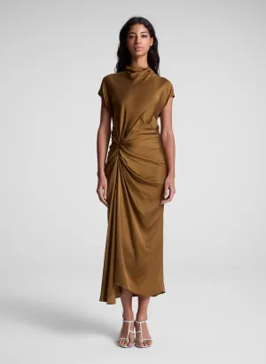 Alma Satin Midi Dress