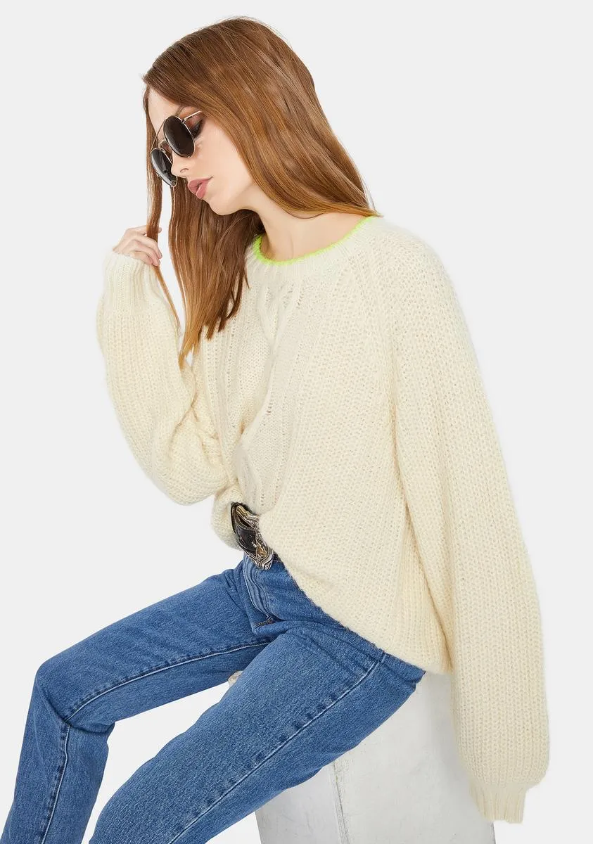 Almond Milk Ava Cable Knit Sweater