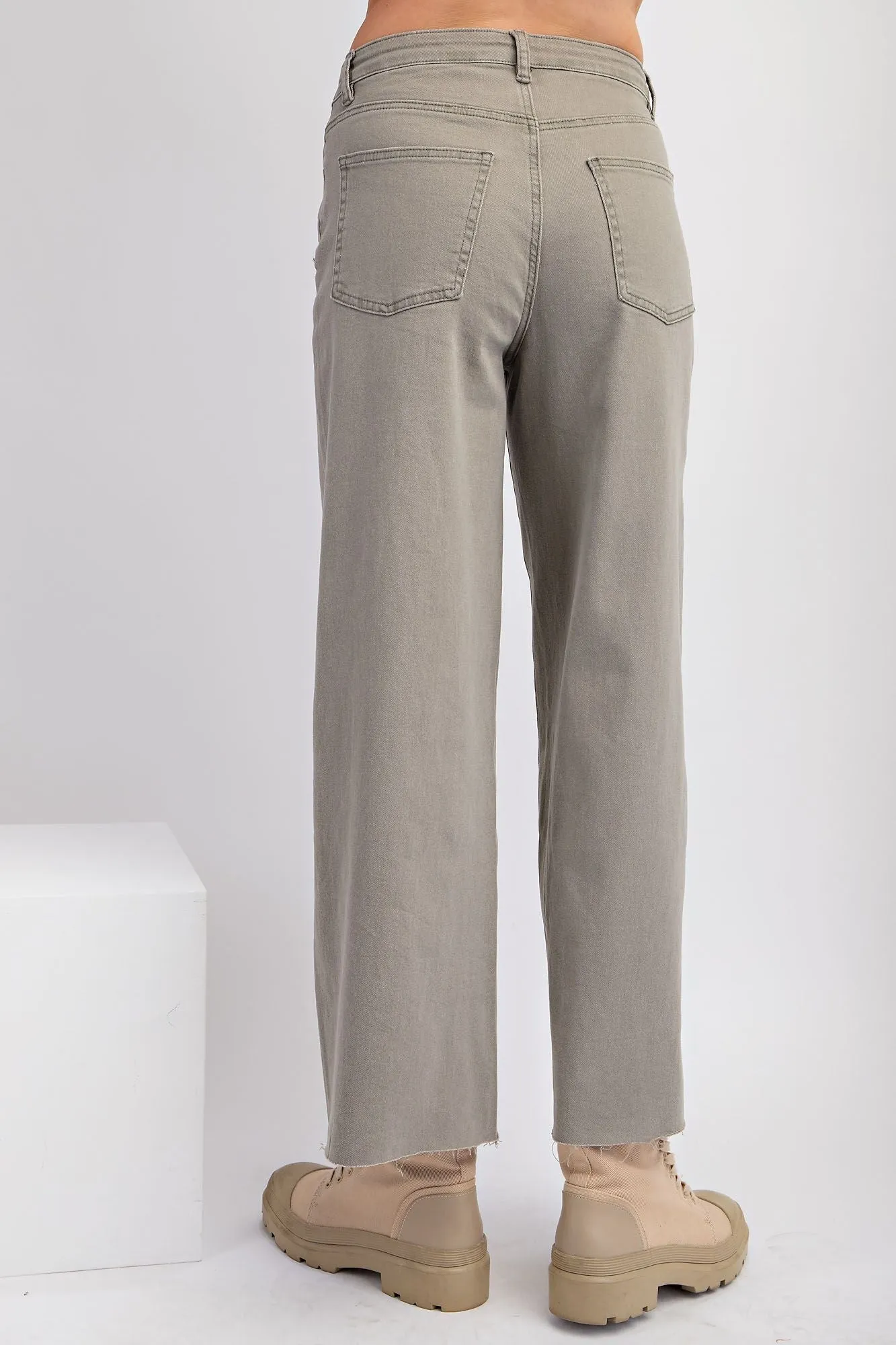 Ash Olive Soft Stretch Twill High Waisted Pants