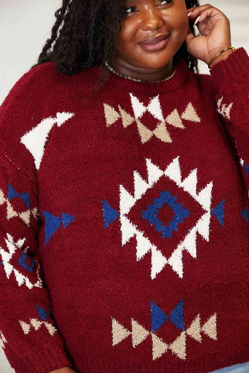 Aztec Soft Fuzzy Sweater