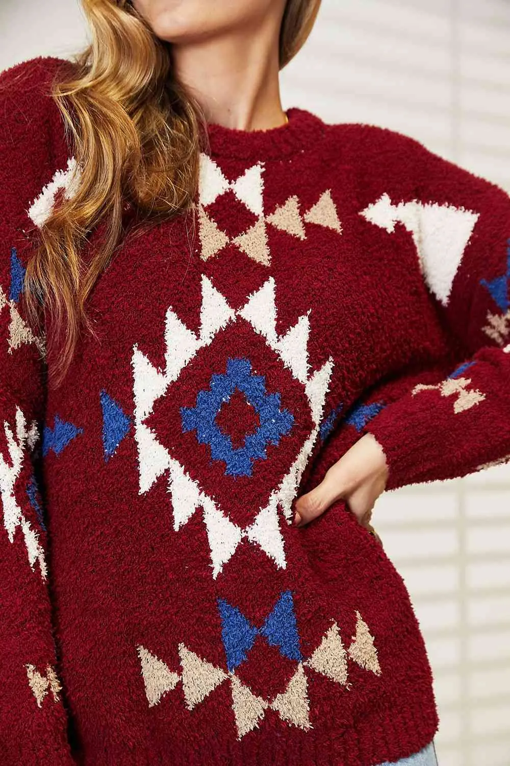 Aztec Soft Fuzzy Sweater