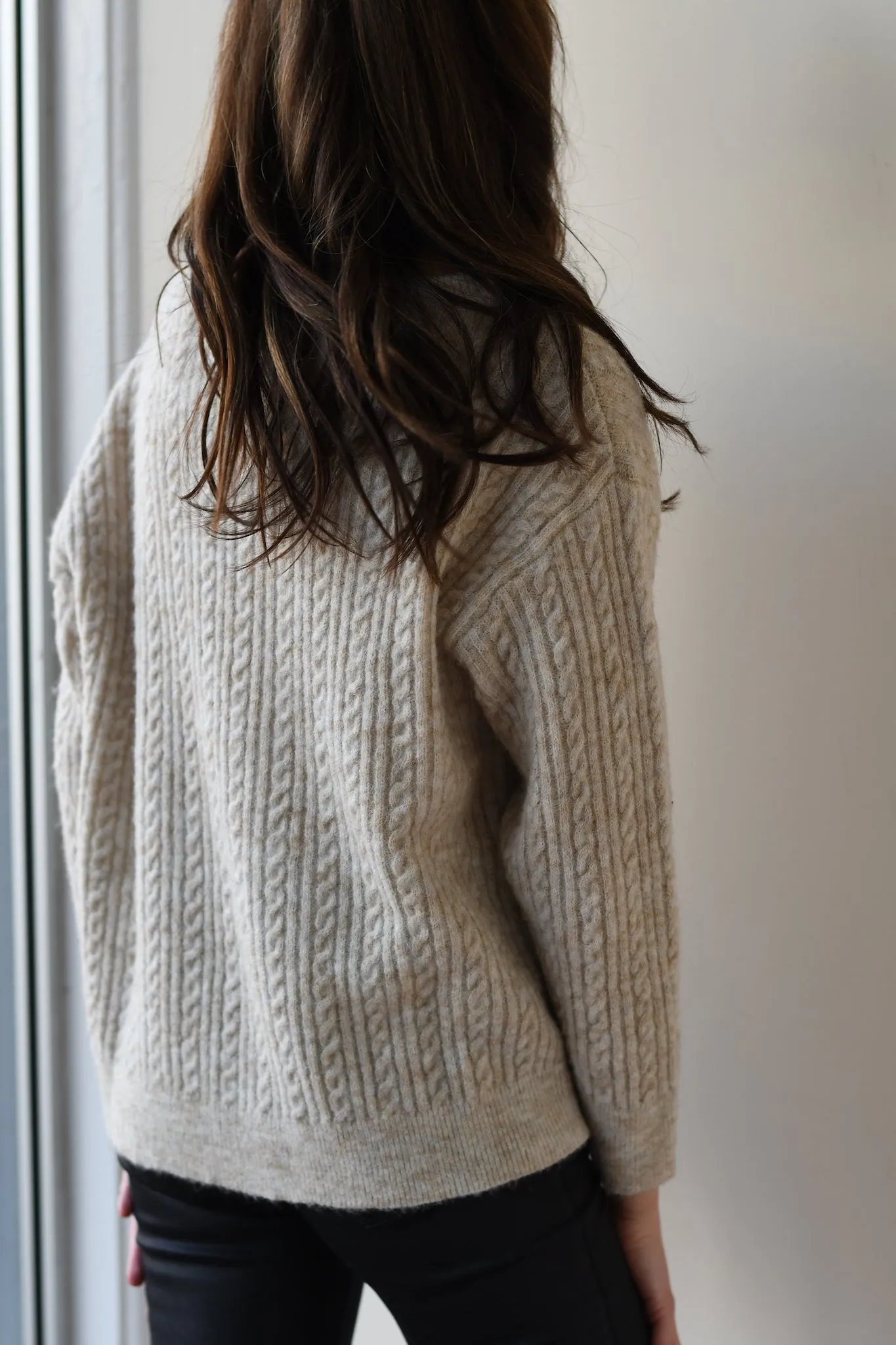 Beige Cable Sweater