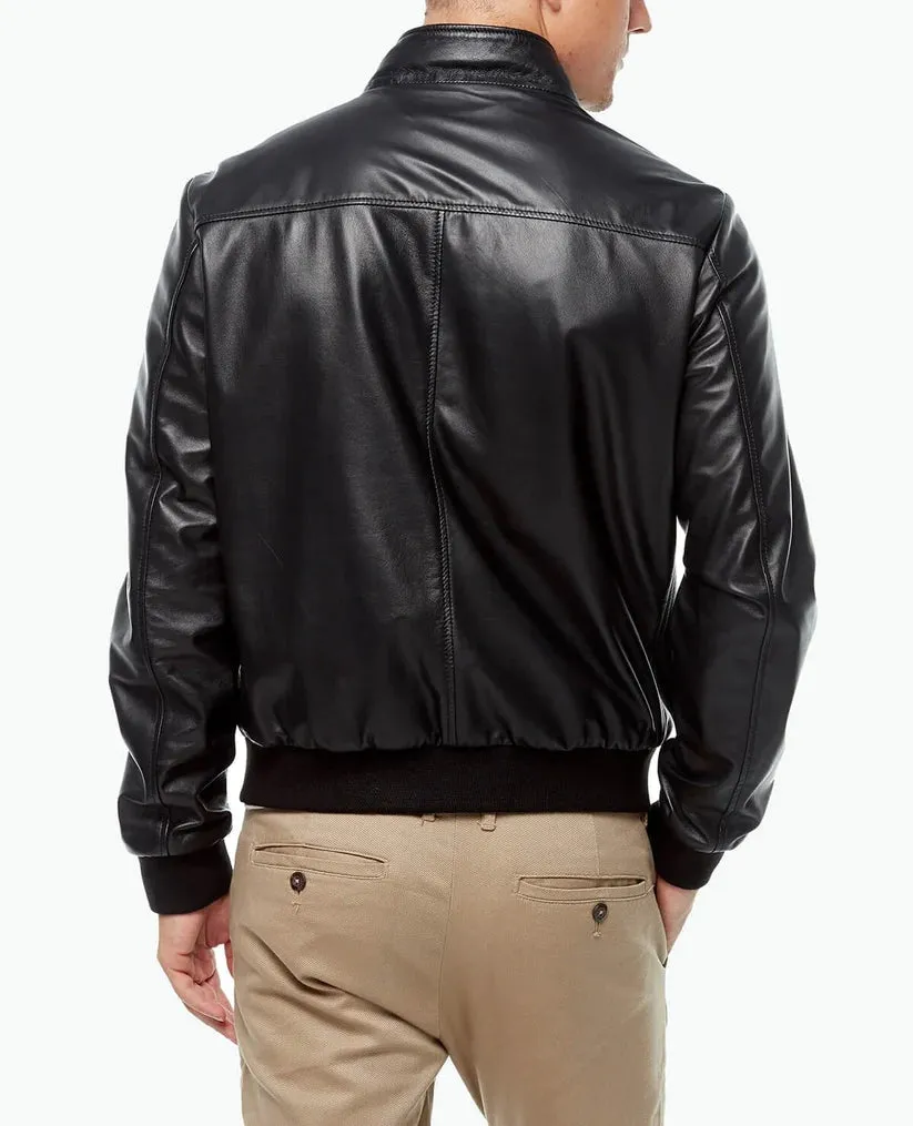 Black Biker Leather Jacket for Men