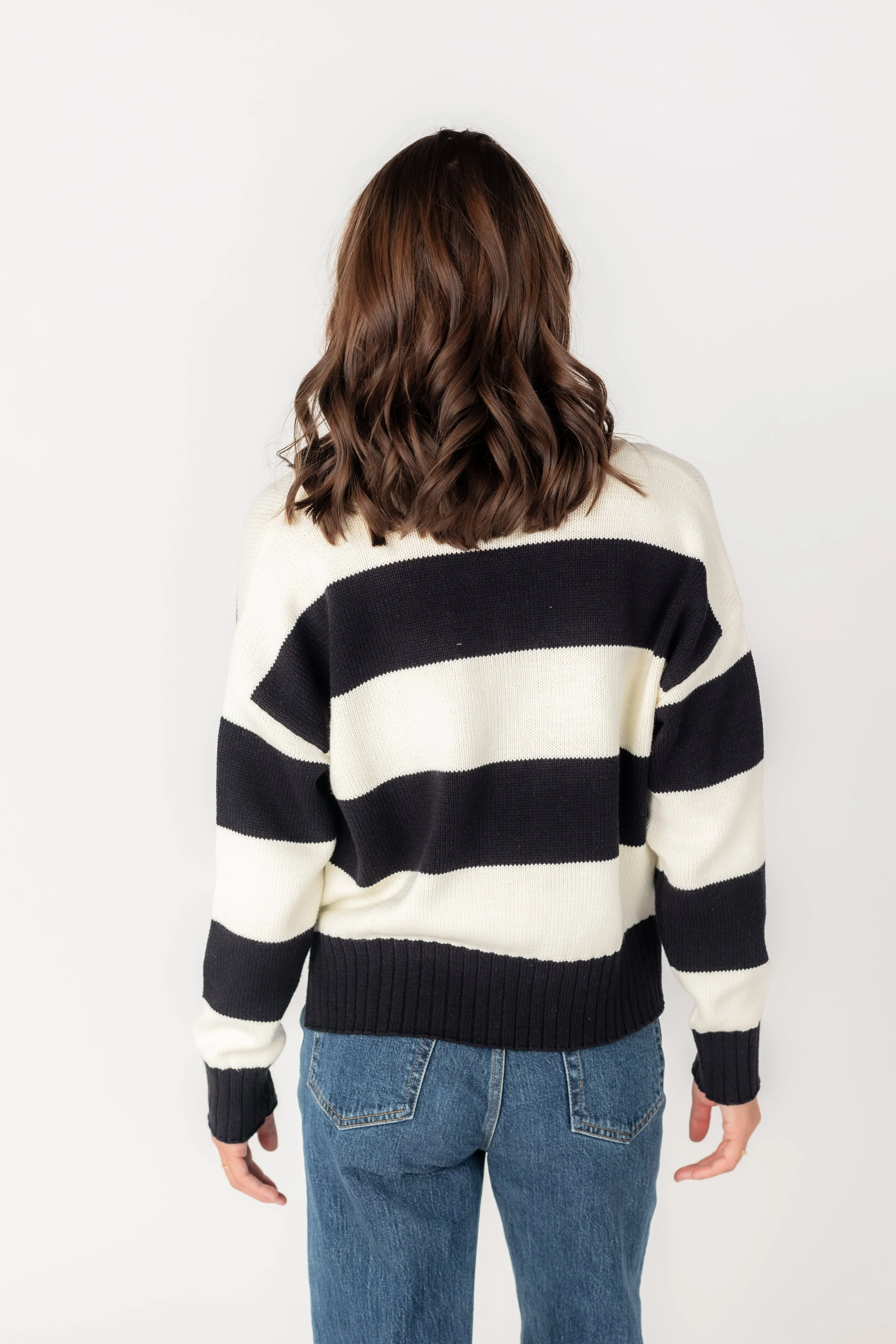 Brianna Stripe Collared Knit Sweater