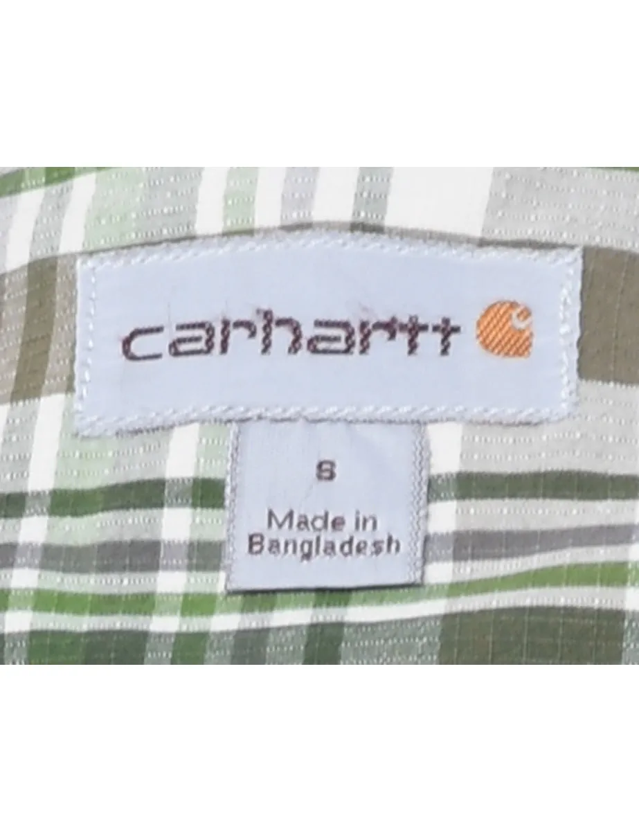 Carhartt Checked Green Short Sleeve Shirt - S