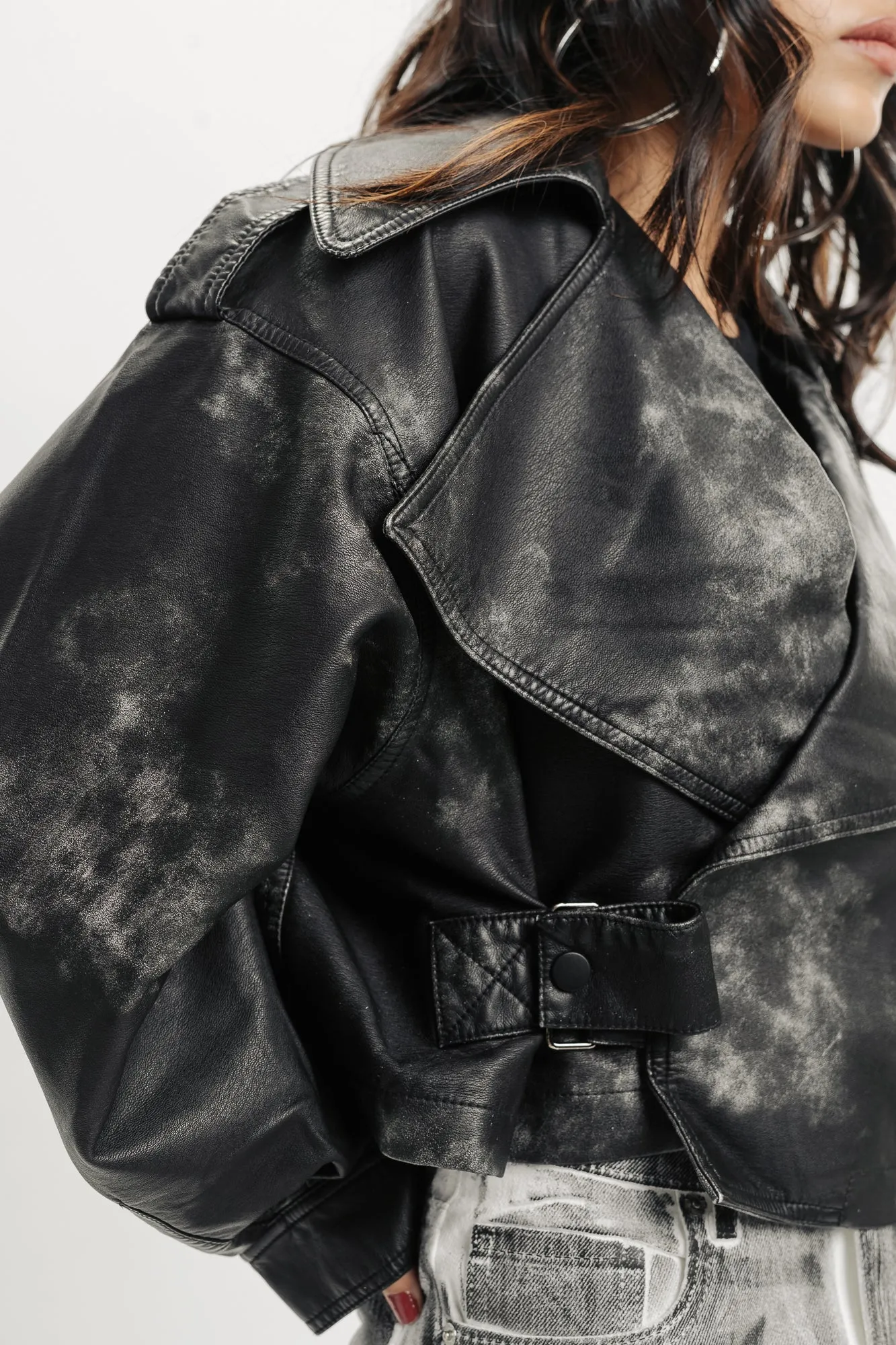 Charcoal Wash Biker Jacket