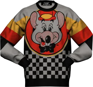 Checkerboard Character Chuck E. Cheese Knitted Sweater