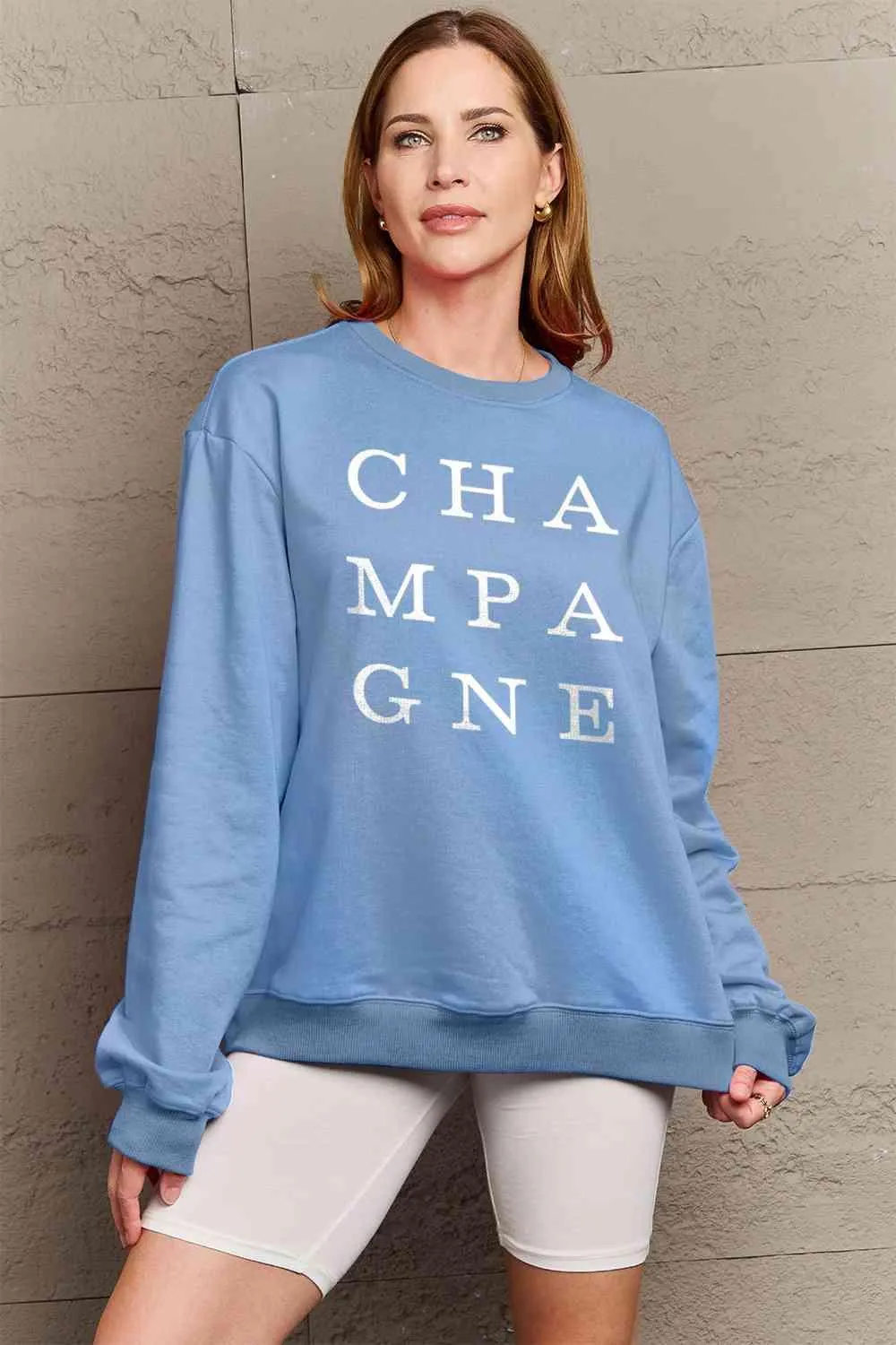 Chic Ivory Elegance Long Sleeve Cotton-Polyester Sweater