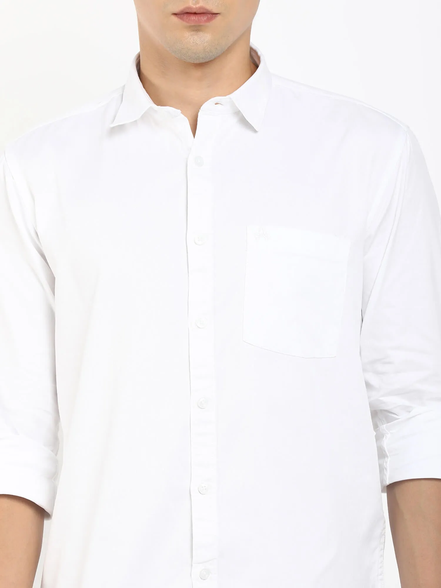 Classic Mens Solid White Formal Shirt (GBMNR 3005)