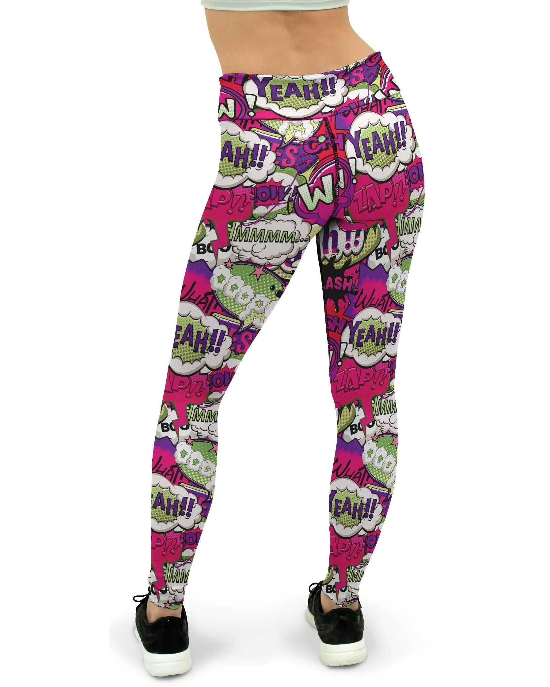 Comic Book Bubbles Pink Yoga Pants