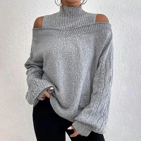 Cutout Shoulder Knit Sweater