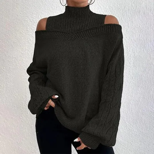 Cutout Shoulder Knit Sweater