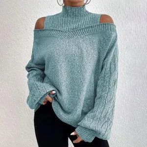 Cutout Shoulder Knit Sweater