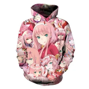 DARLING In The FRANXX Zero Two Pink Girls Hoodies