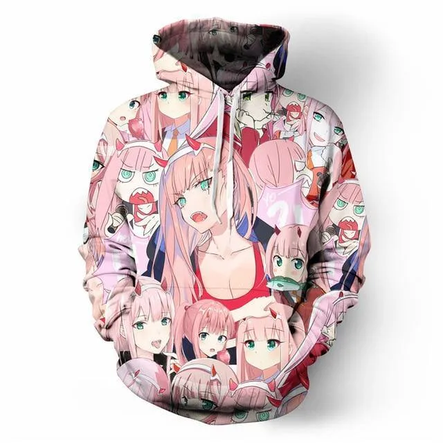 DARLING In The FRANXX Zero Two Pink Girls Hoodies