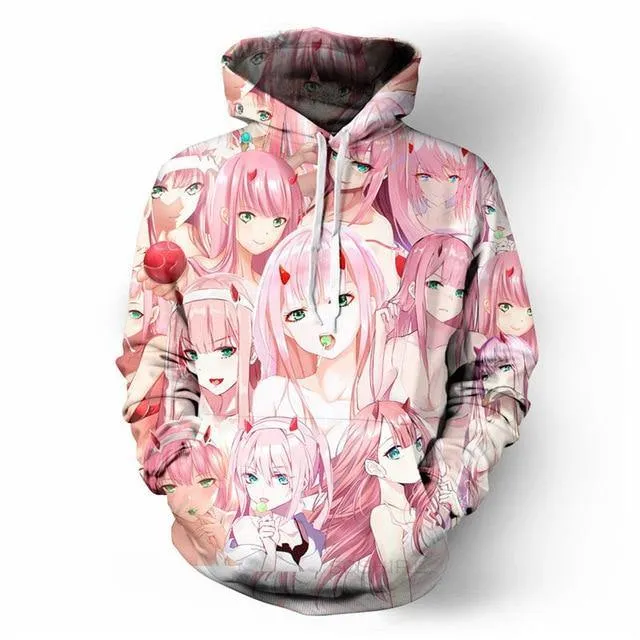 DARLING In The FRANXX Zero Two Pink Girls Hoodies