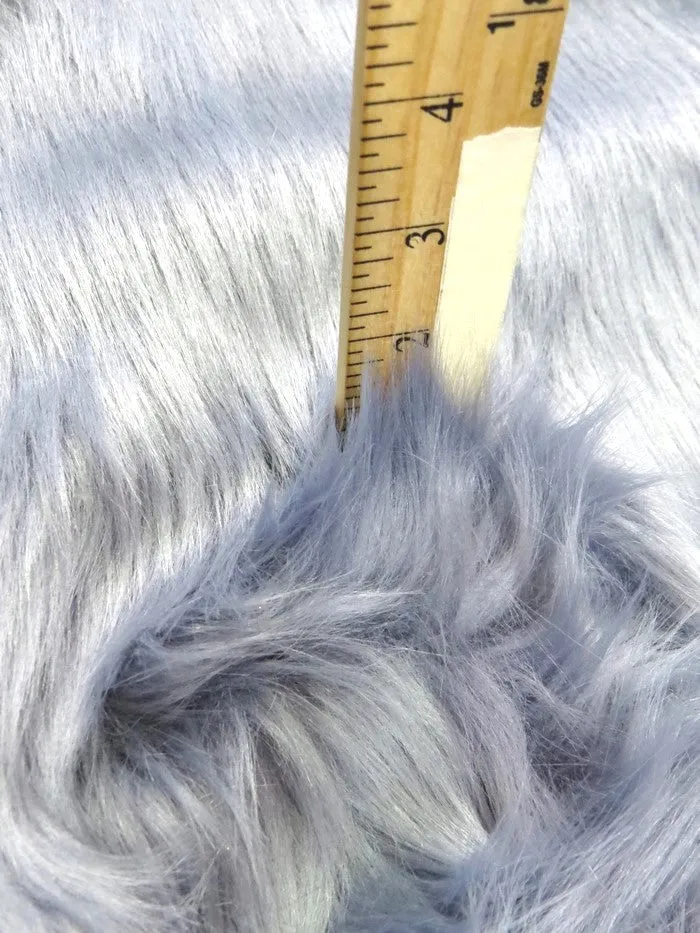 Faux Fake Fur Solid Shaggy Long Pile Fabric / Black / 15 Yard Bolt