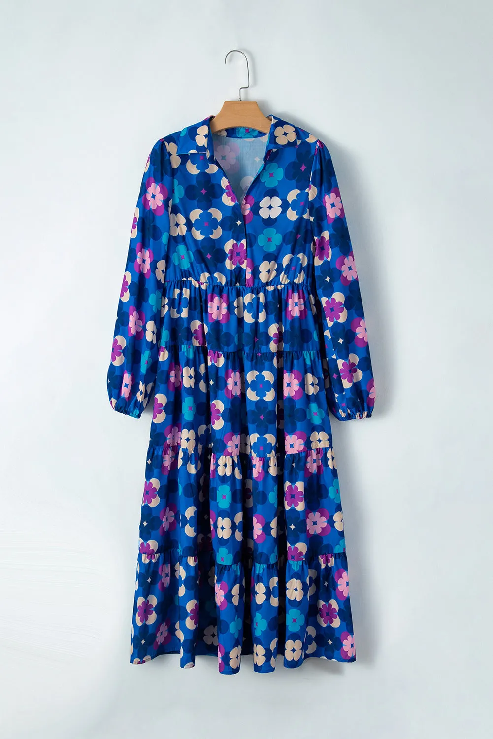 Floral Peasant Ruffle Midi Dress