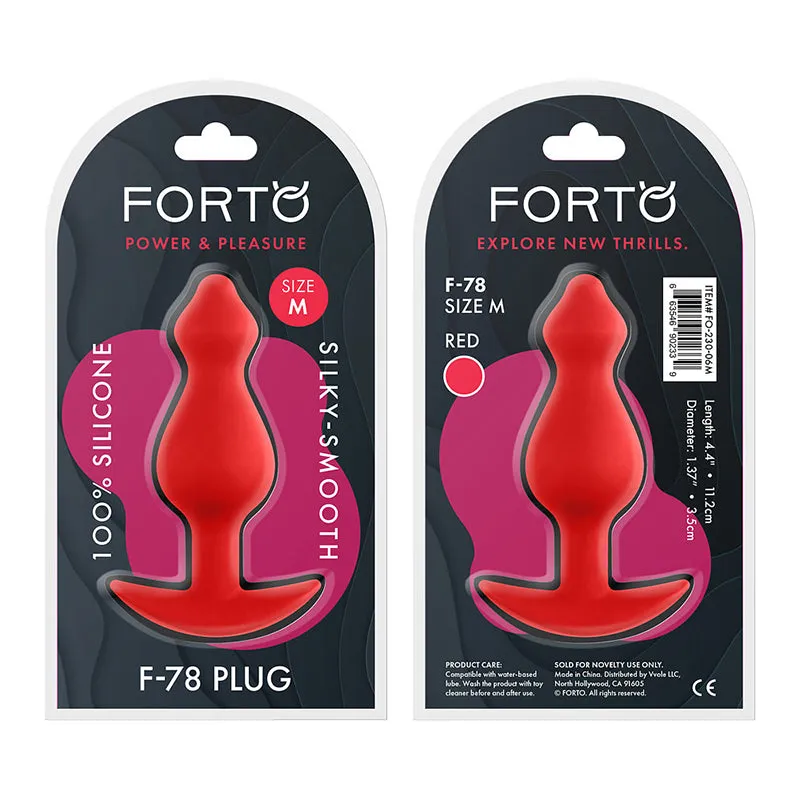 Forto F-78 Pointee Silicone Anal Plug Medium Red