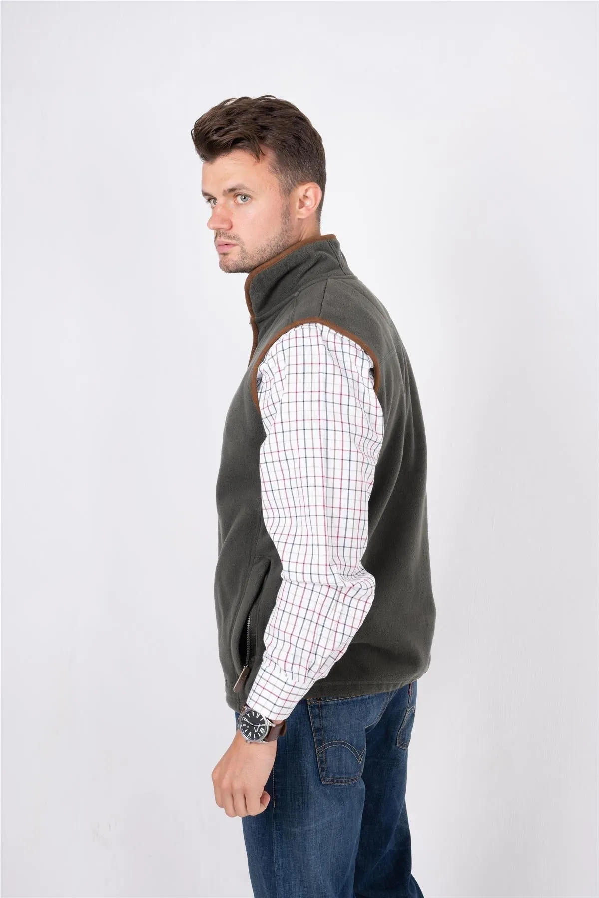 Hazy Blue Mens Fleece Waistcoat Gilet Bodywarmer - Bentley