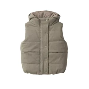 Hooded Puffer Vest | Army Green