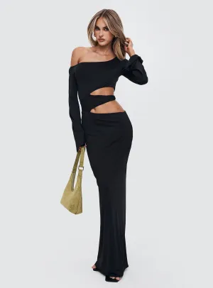 Kazimier Long Sleeve Maxi Dress Black