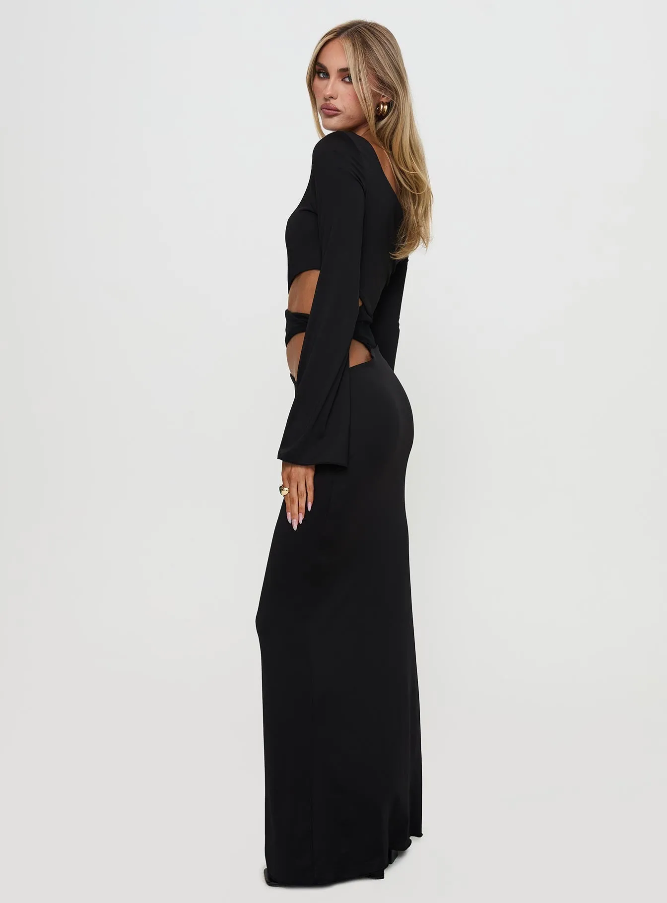 Kazimier Long Sleeve Maxi Dress Black