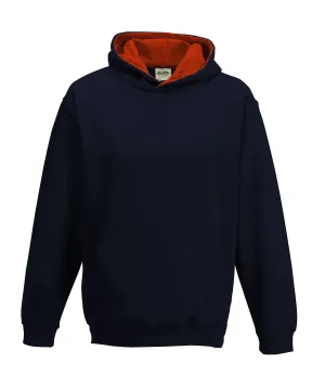 Kids varsity hoodie | New French Navy/Fire Red