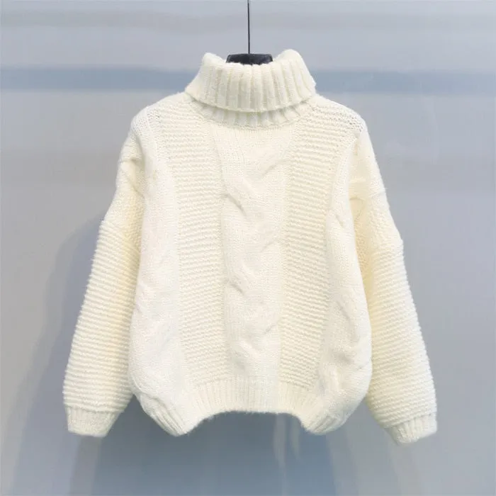 Knitted Batwing Sleeve Casual Sweater