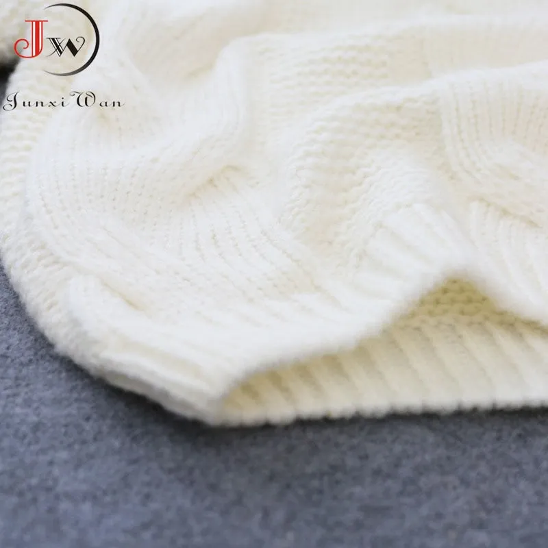 Knitted Batwing Sleeve Casual Sweater