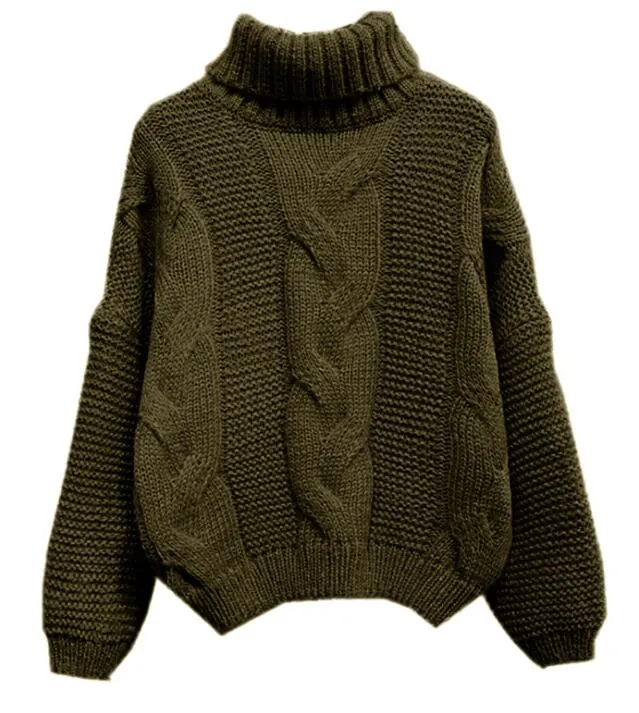 Knitted Batwing Sleeve Casual Sweater