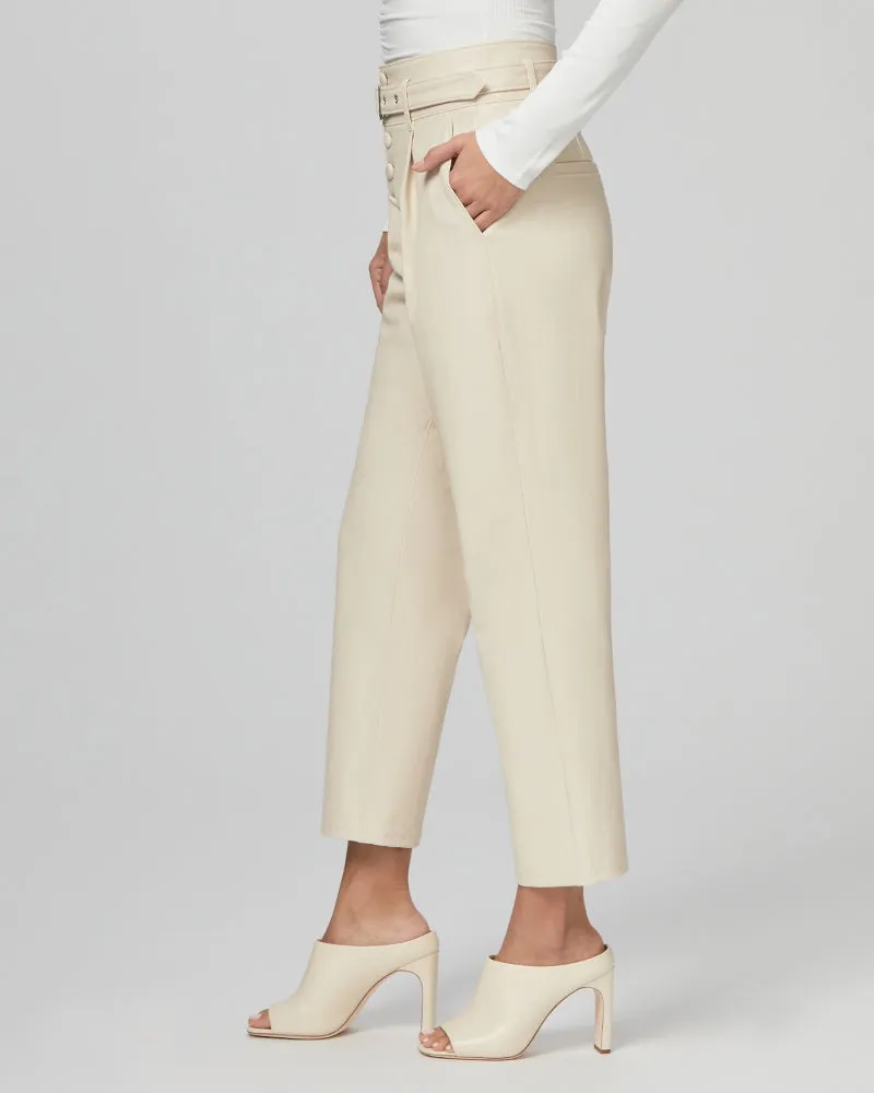 Maria Vegan Leather Pant in Ecru