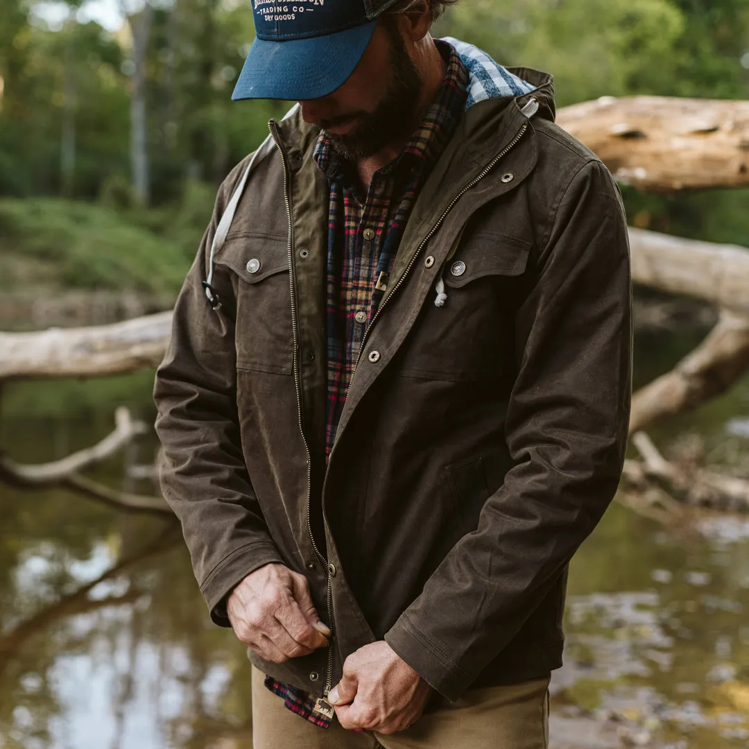 Marshall Hooded Jacket | Waxed Canvas - Dark Khaki