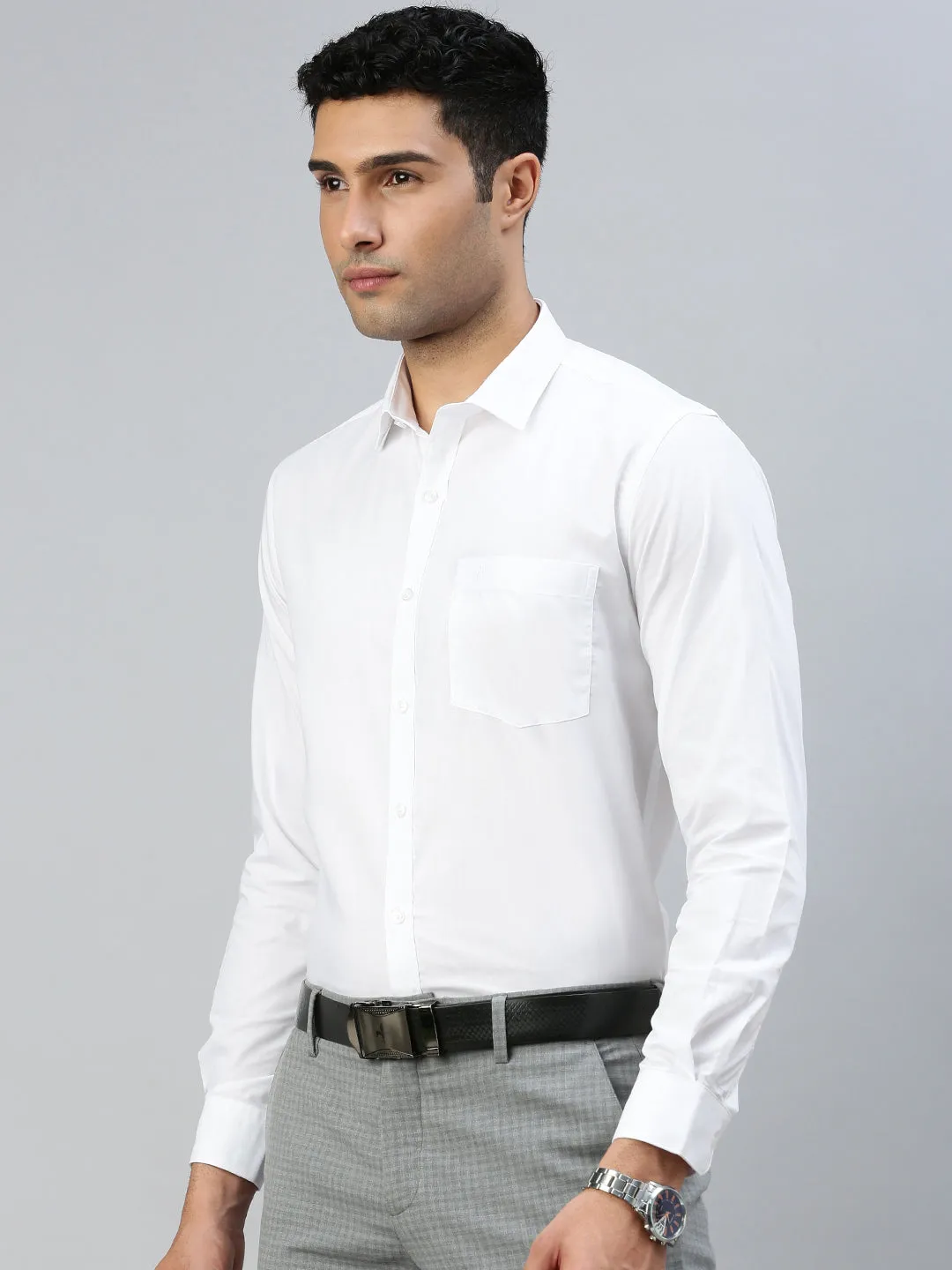 Men Cotton Rich White Shirt_Samrat