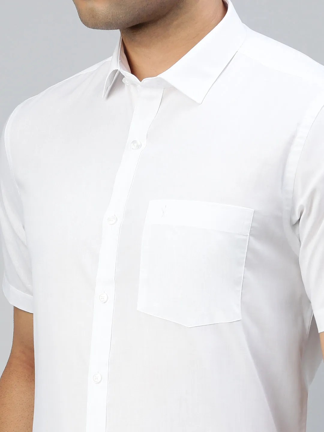 Men Cotton Rich White Shirt_Samrat