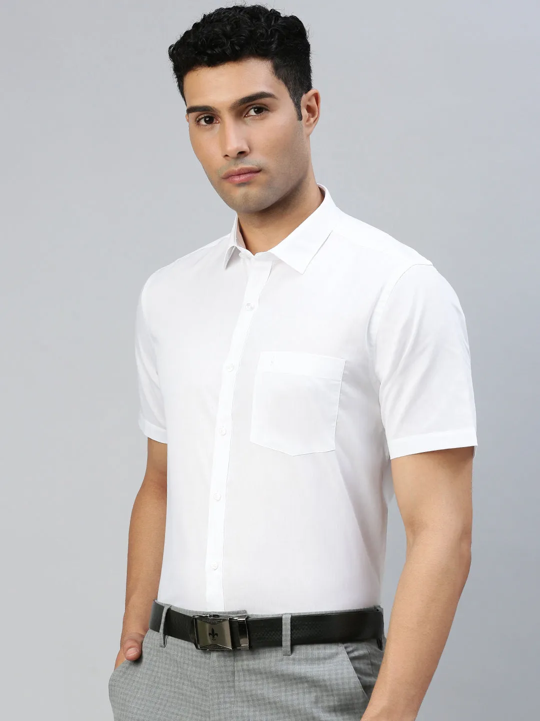 Men Cotton Rich White Shirt_Samrat