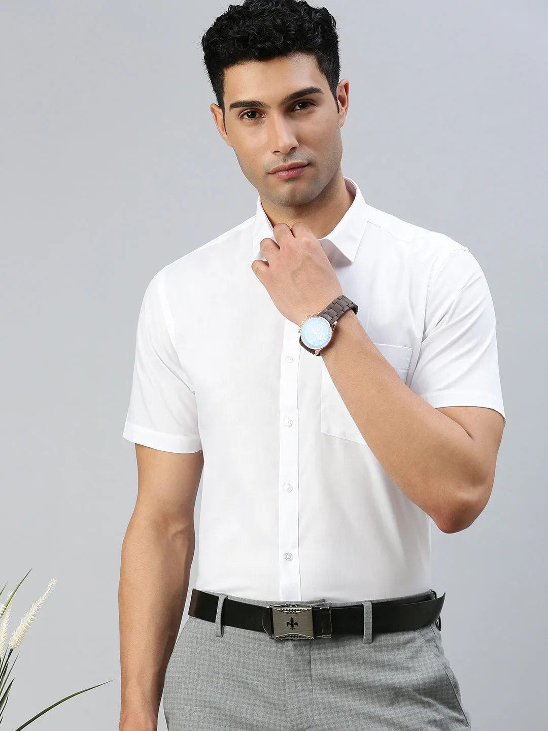 Men Cotton Rich White Shirt_Samrat