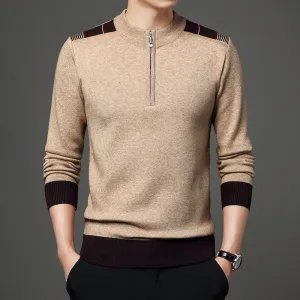 Men's Thickened Knitting Casual Half Zip Sweater