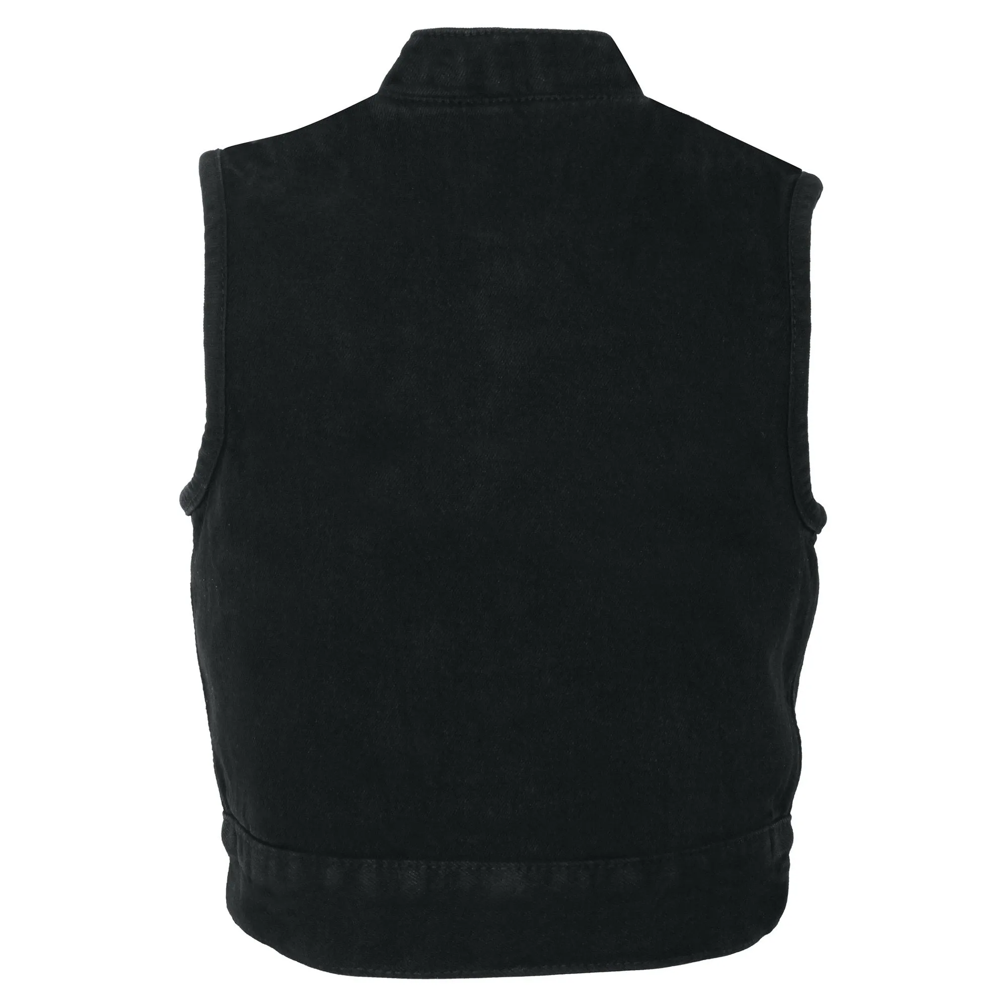 Milwaukee Leather MDK3920 Kids Black Denim Club Style Snap Front Vest