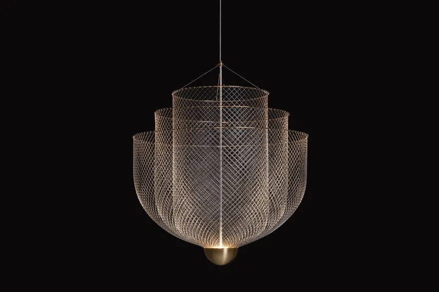 Moooi Meshmatics Gold Chandelier Small