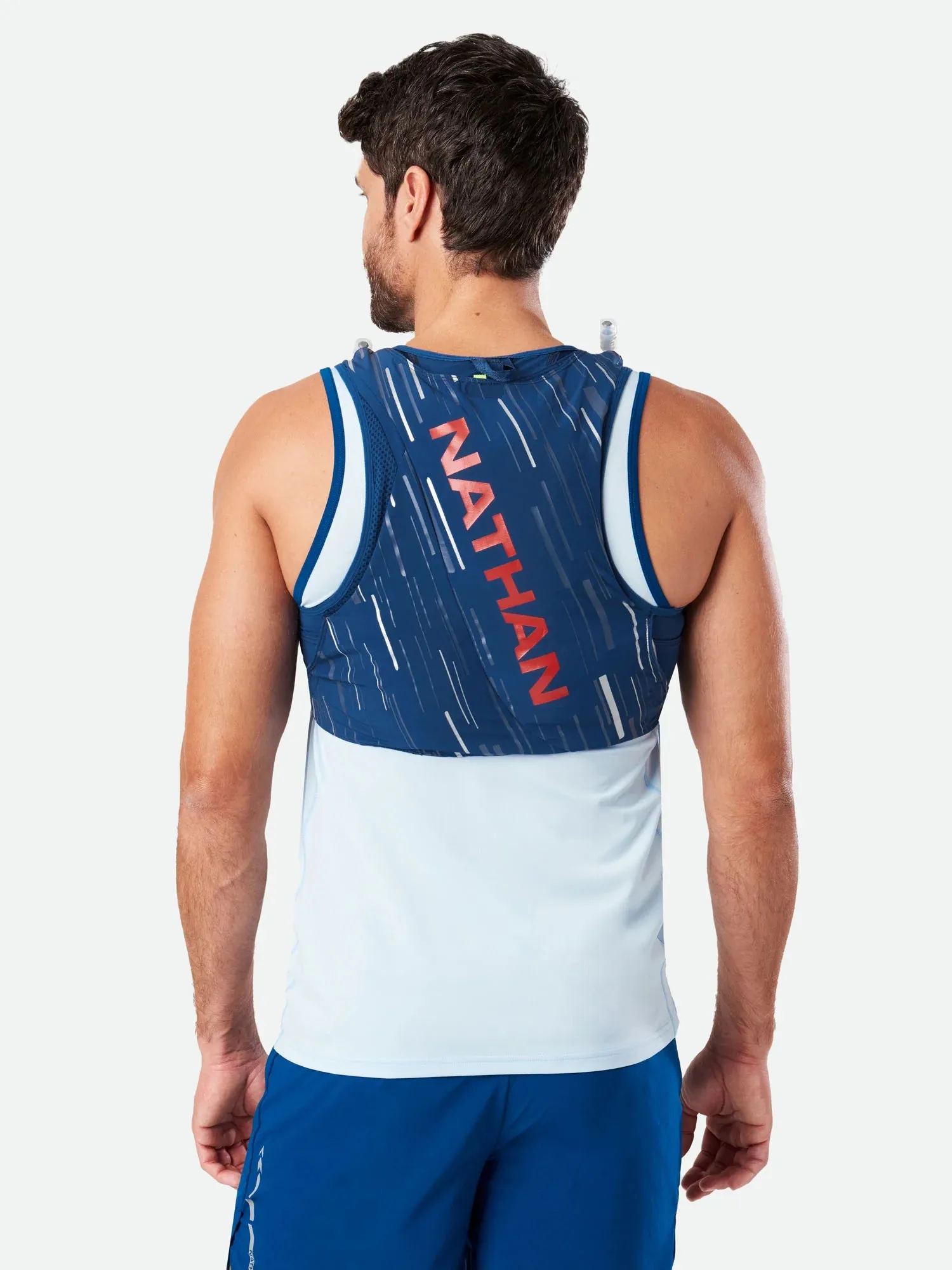 Nathan | Pinnacle 4L Hydration Race Vest | Unisex | Estate Blue/Ribbon Red