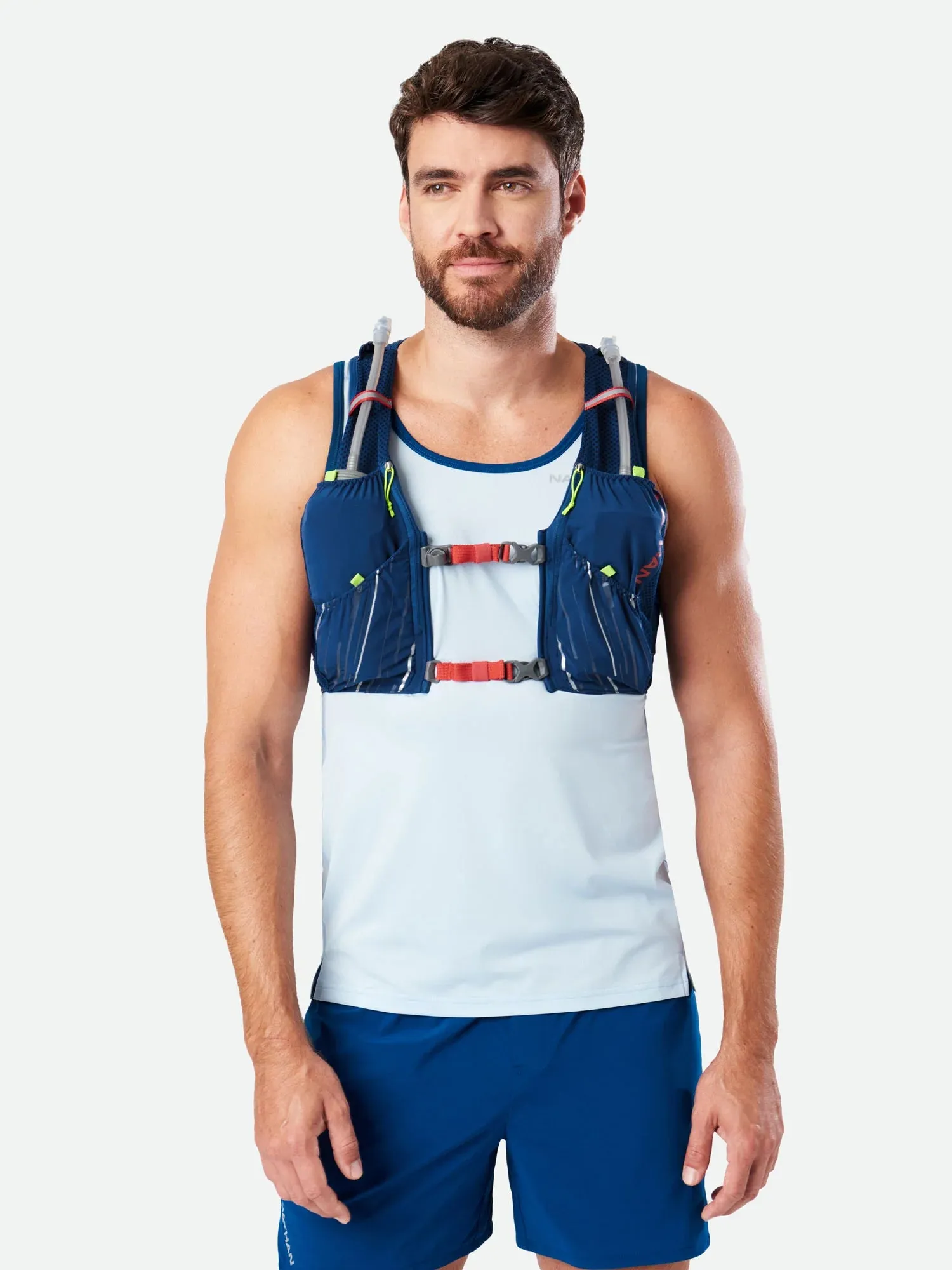 Nathan | Pinnacle 4L Hydration Race Vest | Unisex | Estate Blue/Ribbon Red