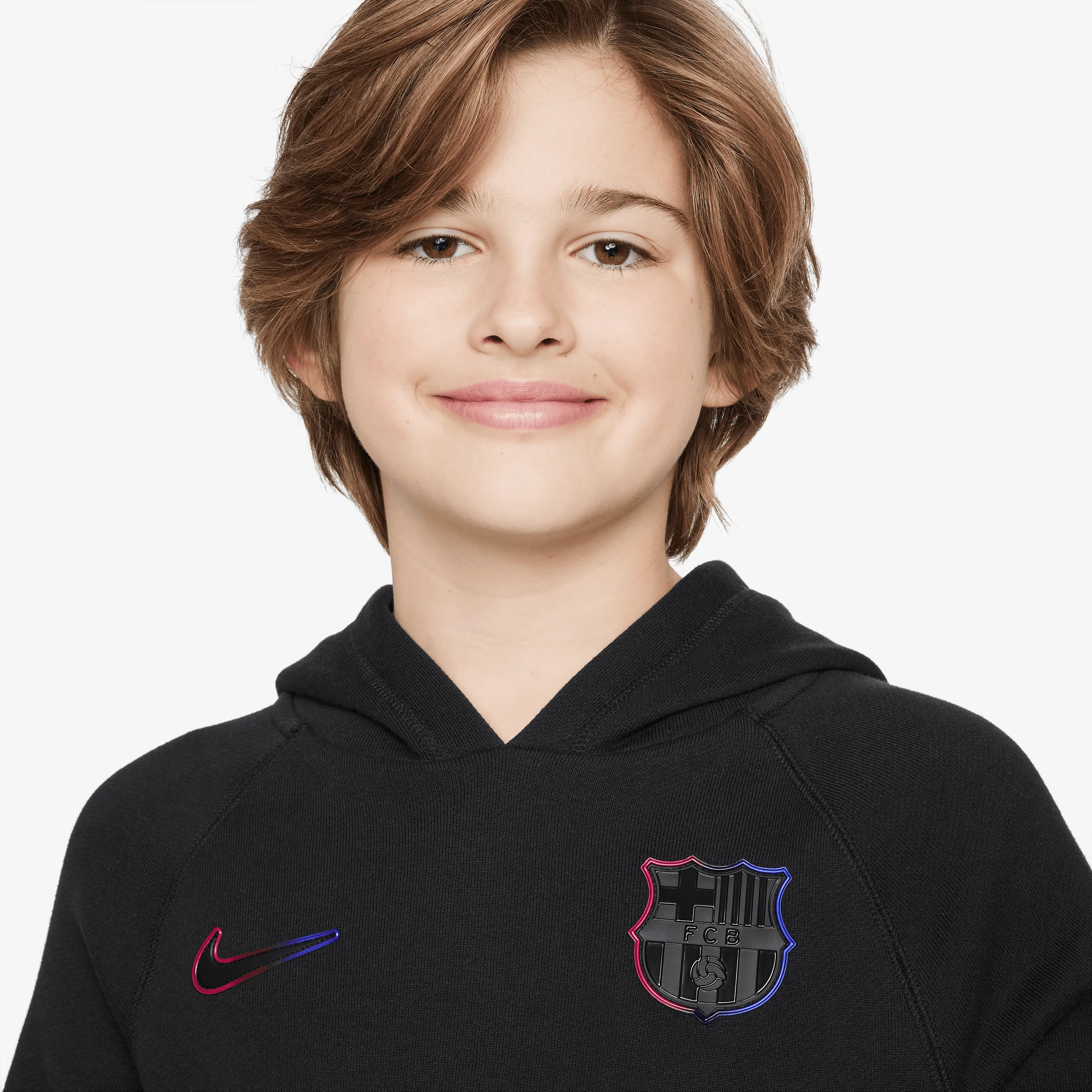 Nike FC Barcelona Big Kids' Fleece Pullover Hoodie