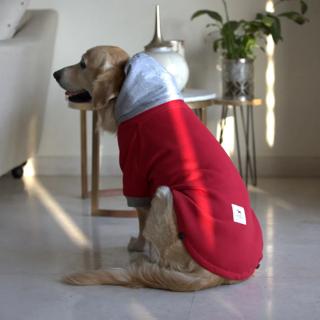 PoochMate Red Hooded Dog Sweatshirt