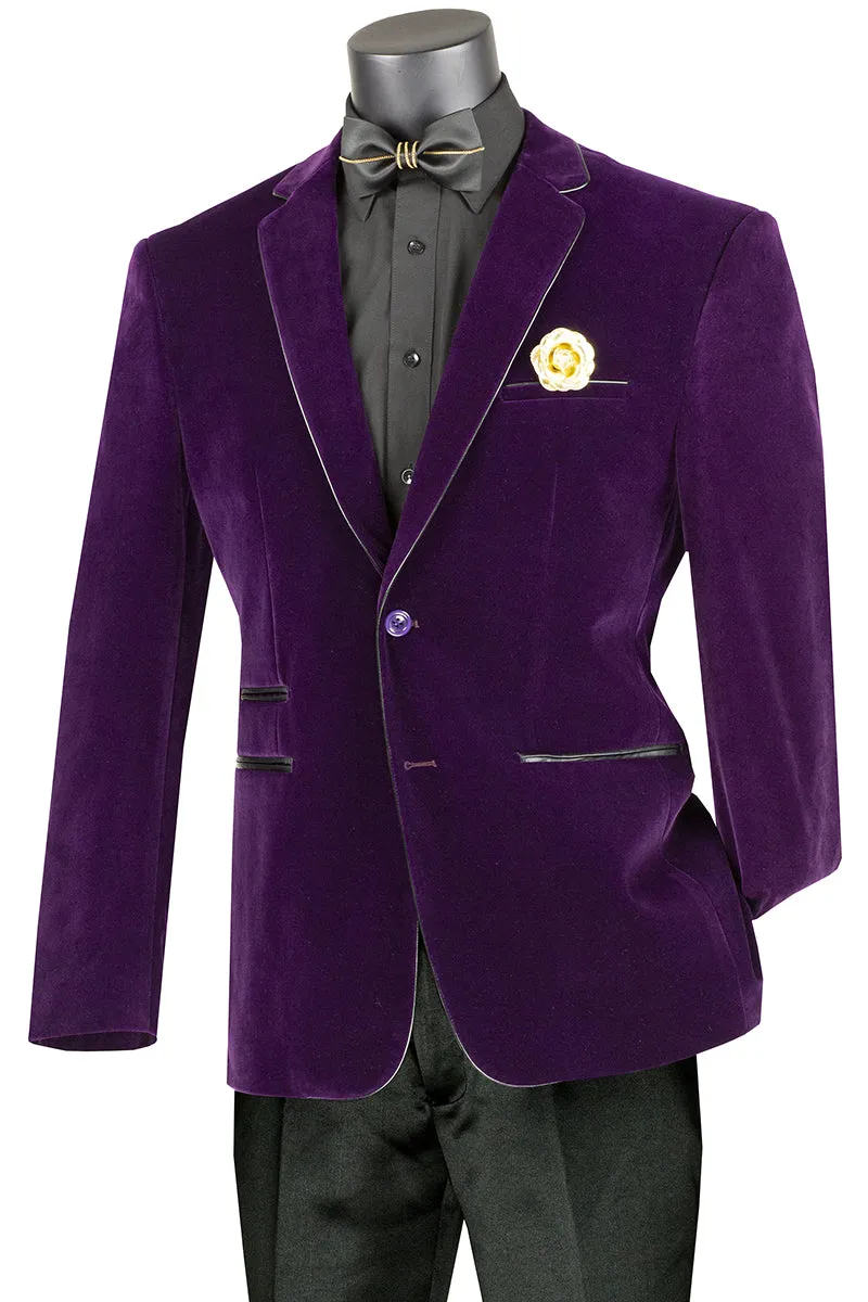 Purple velvet Slim Fit  Blazer