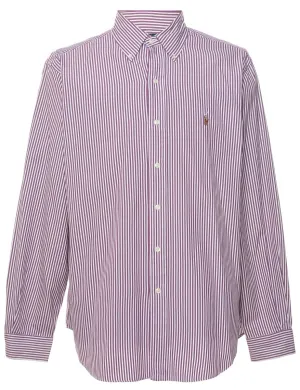 Ralph Lauren Striped Purple & White Classic Shirt - L