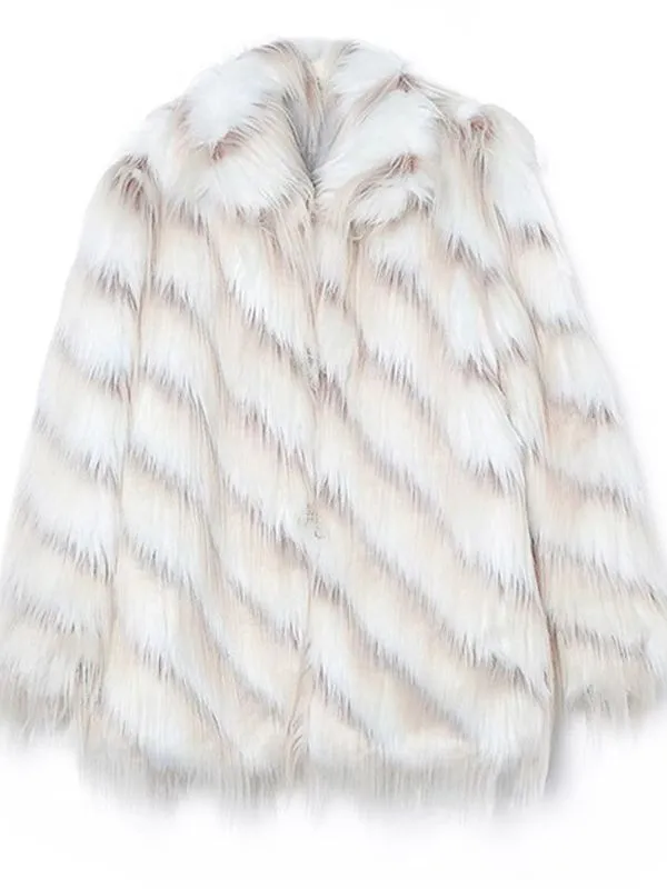 Retro imitation fox fur coat