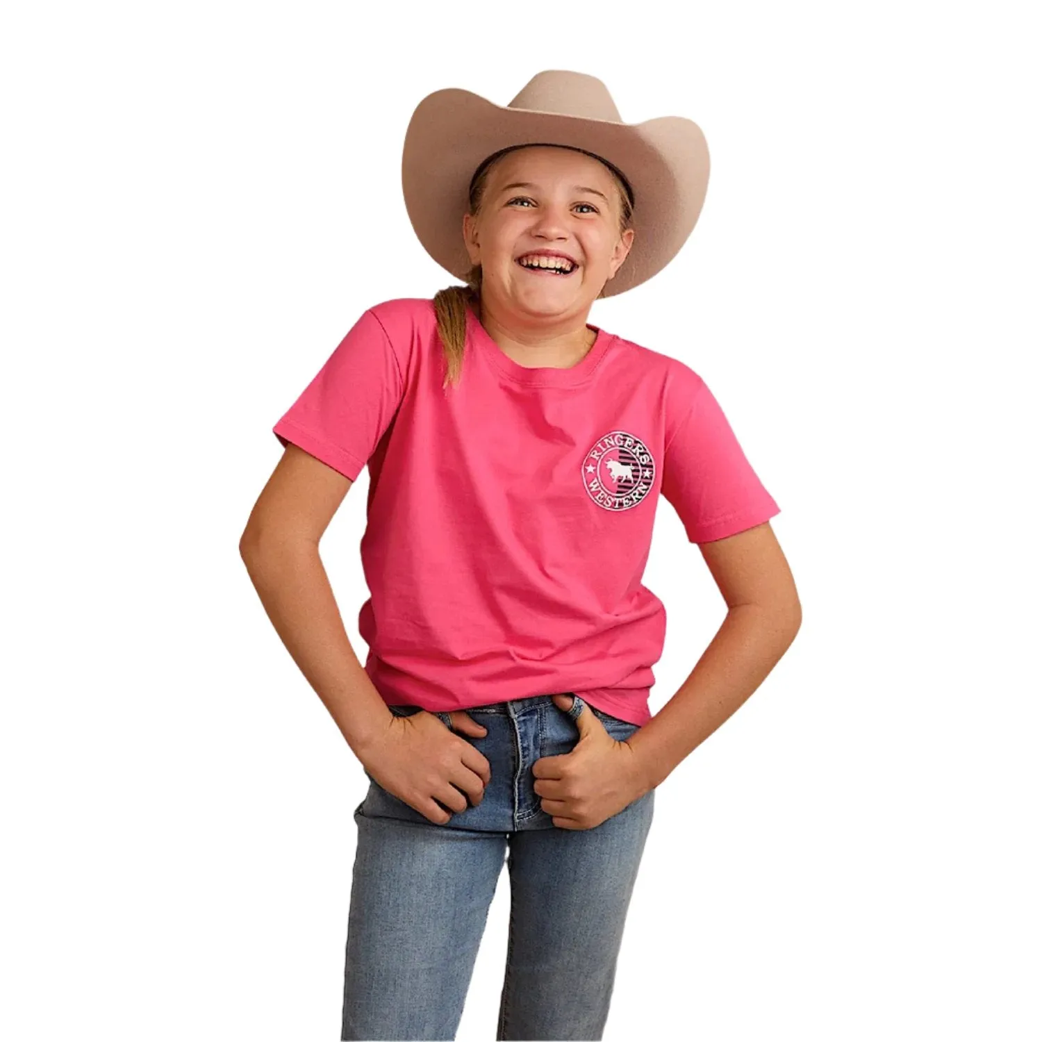 Ringers Western Kid's Signature Bull Flag Classic Fit T-Shirt - Melon