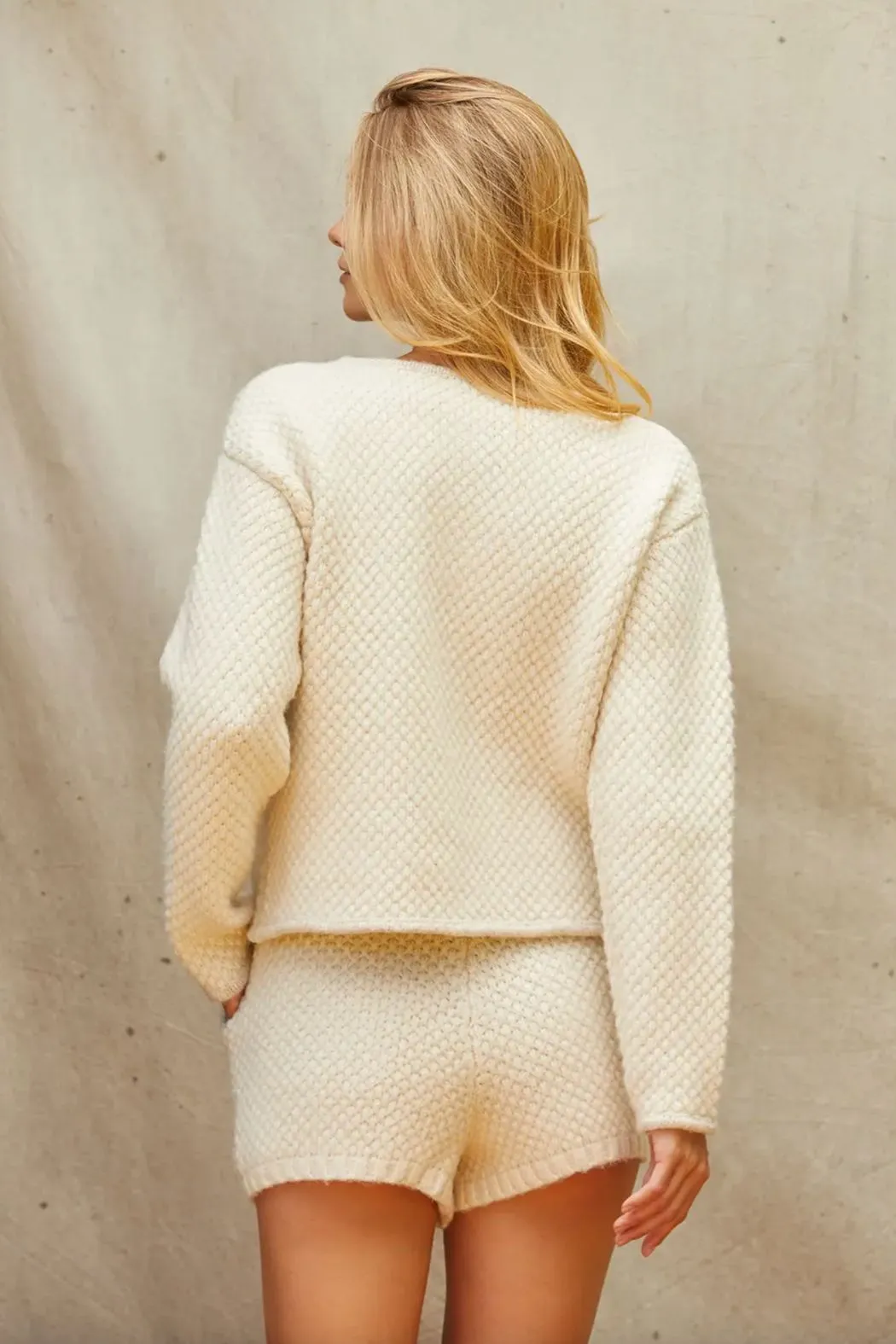 Sandy Boucle Knit Jacket Cream